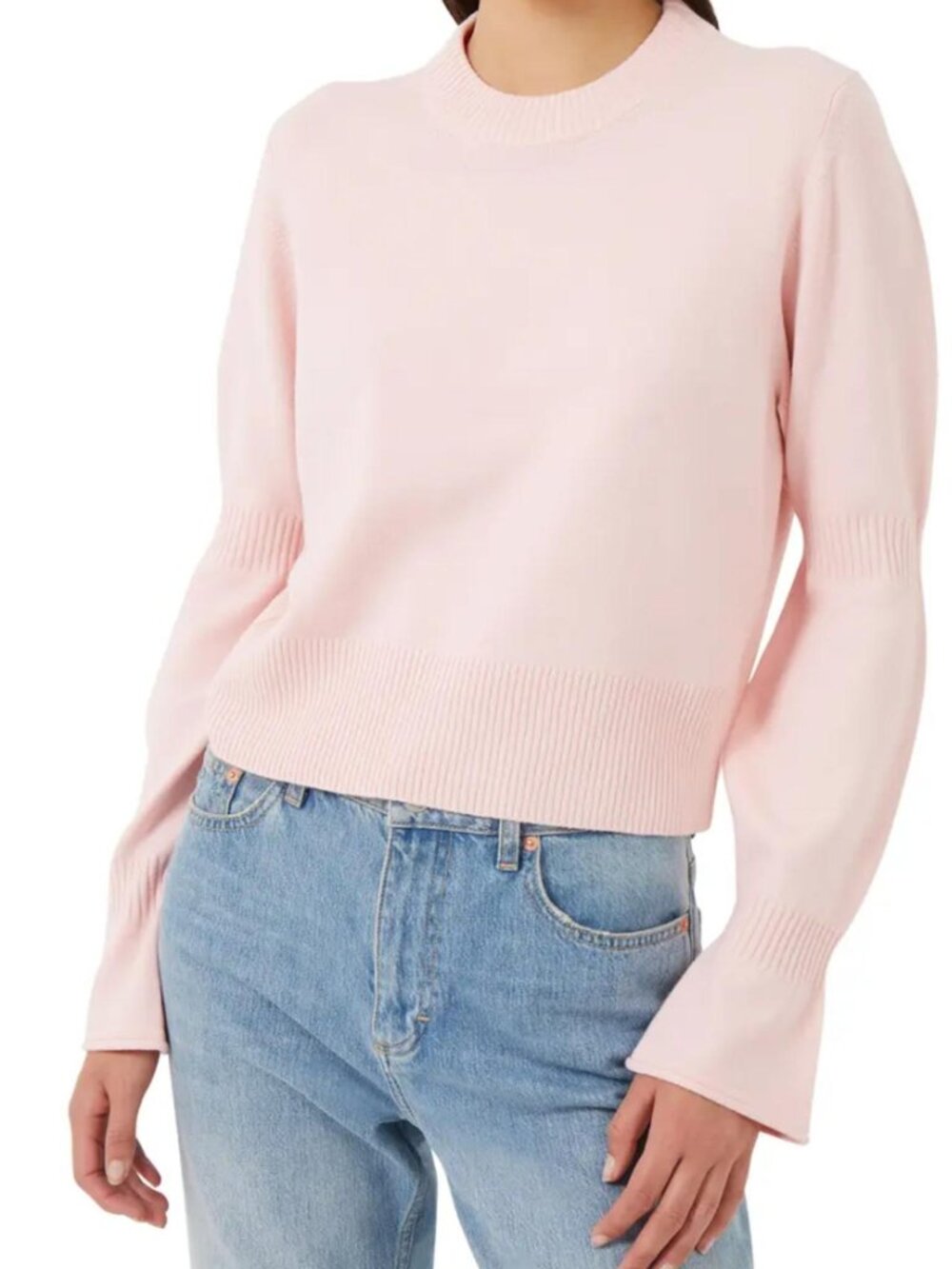 FRENCH CONNECTION Babysoft Crew Neck Flare Sleeve Sweater